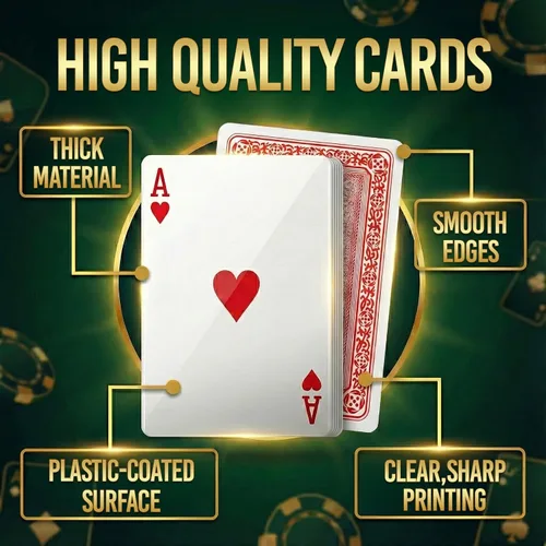 Miniatura 3 de Bedwina Naipes gigantes jumbo, cartas de juego de letras grandes para personas mayores, niños y adultos, baraja divertida de juegos de cartas