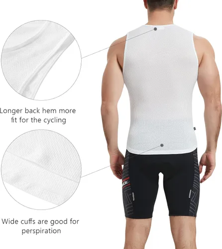Miniatura 2 de Santic Ciclismo capa base para hombre Ciclismo Tank Top sin mangas Ciclismo Jersey Undershirt Chaleco de secado rápido estrella