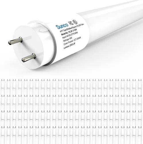 Miniatura 8 de Sunco 10 paquete de bombillas LED T8 de 4 pies, bombillas de tubo con derivación de balasto, reemplazo fluorescente de 48 pulgadas, 2200 LM, 18 W