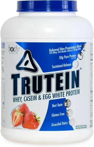 Miniatura 24 de Body Nutrition Trutein Polvo de Proteína Alto: 45% Suero, 45% Caseína, 10% Clara de Huevo, Sin Gluten, Bajo en Sodio, Polvo de Proteína de Suero