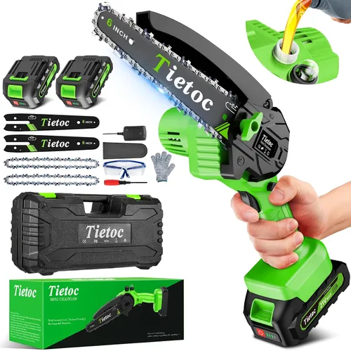 Miniatura 12 de Tietoc Motosierra eléctrica de 6 pulgadas, inalámbrica, funciona con pilas, sierra de mano para recorte de madera/árboles, Sawzall para el hogar