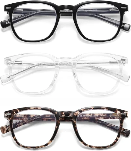 Miniatura 6 de EYECEDAR Paquete de 3 lentes de lectura para mujer con bloqueo de luz azul, bisagras de resorte metálico, patillas ajustables y flexibles, anteojos
