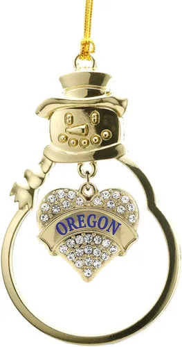 Miniatura 221 de Inspired Silver - Twin #1 - Adorno de Navidad dorado - Adorno de árbol de Navidad con dije de corazón con circonita cúbica - Decoración colgante