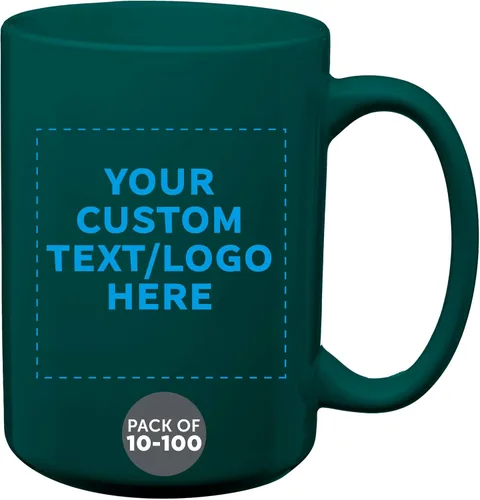 Miniatura 15 de DISCOUNT PROMOS Tazas de café de cerámica grandes personalizadas de 15 onzas, juego de 10/50/100, paquete personalizado a granel, perfecto
