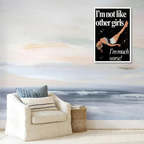Miniatura 58 de Pósteres de citas divertidas con texto en inglés «Better Late Than Feug», lienzo minimalista con fondo blanco, arte de pared, frutas frescas