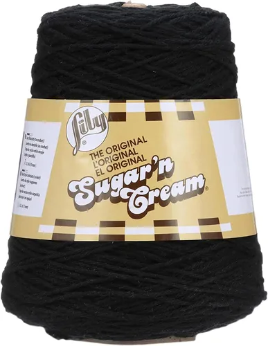 Miniatura 2 de Lily Sugar N Cream - Ovillos de hilo negro - 1 paquete de 14oz/400g - Algodón - #4 Mediano - 640 metros - Para tejer/croché
