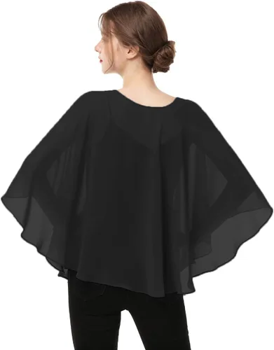 Miniatura 6 de Capas para mujer, chal de gasa casual, capa transparente, chal y envoltura, poncho