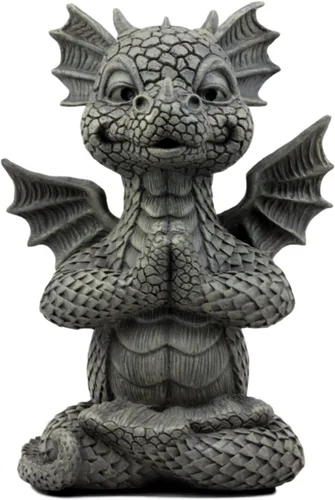 Miniatura 10 de Ebros Gift Mini estatua de dragón Zen Meditación Yoga Namaste en piedra sintética acabado de resina de 5 pulgadas de alto, figura decorativa