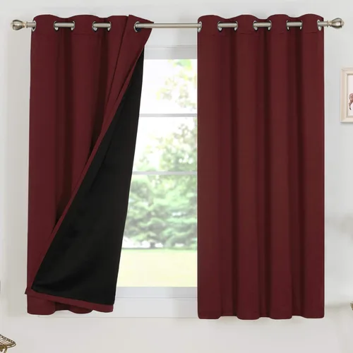 Miniatura 48 de Deconovo Cortinas 100% opacas, cortinas de ventana con aislamiento térmico, paneles reductores de ruido, cortinas de forro negro, con ojales