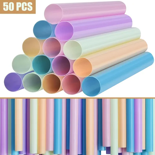 Miniatura 8 de ALINK 50 popotes de plástico jumbo para batidos, popotes desechables de colores variados anchos para batidos, Boba, té de burbujas, perlas