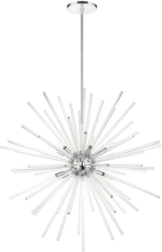 Miniatura 2 de Livex Lighting Utopia - Lámpara colgante de 12 luces de cromo pulido