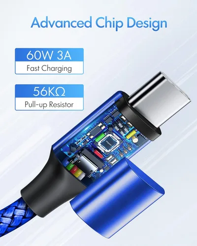Miniatura 2 de etguuds Cable USB C a USB C de 3 pies, paquete de 2 cables USBC a USBC de 60 W, cable de carga tipo C a C, carga rápida para iPhone 17, 16, 15 Pro