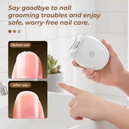 Miniatura 5 de Cortaúñas eléctrico automático 2026 Molinillo de uñas recargable por USB con luz LED Herramienta silenciosa de cuidado de uñas de 3 velocidades