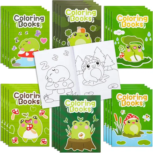 Miniatura 7 de ANGOLIO 24 libros para colorear de animales del océano a granel para niños, regalos de verano, mini libros de dibujo artístico para tiburón