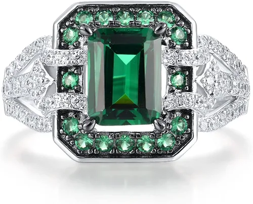 Miniatura 2 de Santuzza Anillo de plata de ley 925 con circonita cúbica para mujer, Plata Esterlina Gema, Zirconia cúbica