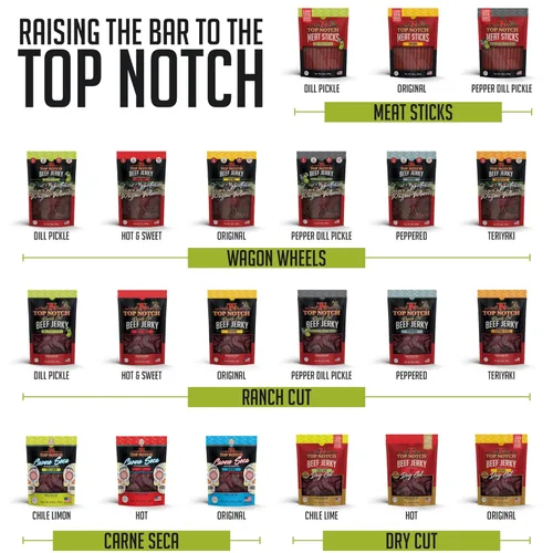 Miniatura 7 de Top Notch Ranch Cut Jerky - Bolsa de 10 onzas de carne seca de res - Snacks ricos en proteínas para niños y adultos - Tiras sabrosas de carne de res