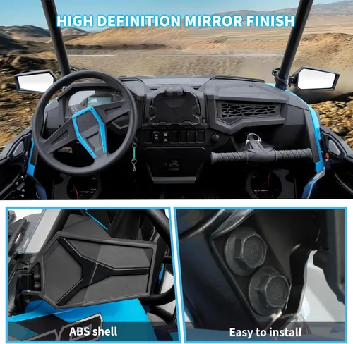 Miniatura 4 de Espejos laterales retrovisores para Polaris RZR XP 1000, espejos retrovisores laterales transparentes plegables ajustables para accesorios Polaris