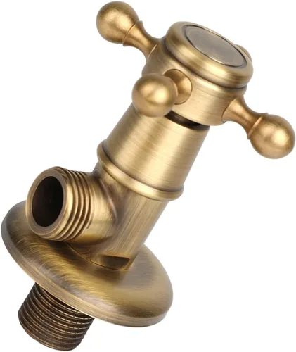 Miniatura 5 de Válvula de parada angular Válvula de triángulo de cobre Válvula de control de agua Grifo retro de fontanería para baño, cocina, balc