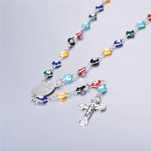 Miniatura 4 de U7 Catholic Gift Stainless Steel 18K Gold Plated Coin MedalCrucifix CrossVirgin MaryRosary Necklaces for Women Men