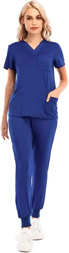 Miniatura 2 de Conjunto de uniformes médicos para mujer, conjunto de uniforme de enfermera, conjunto de trabajo al aire libre, conjunto de ropa quirúrgica elástica
