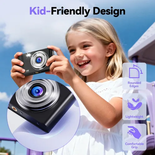 Miniatura 4 de Cámara digital 4K para niños: Cámaras de 48MP para fotografía de adolescentes - Cámara fotográfica con enfoque automático Regalos para niños de 5 a