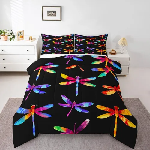 Miniatura 16 de Erosebridal Juego de edredón para niños, tamaño individual para niños y niñas, ropa de cama de dinosaurio degradado, decoración de dormitorio