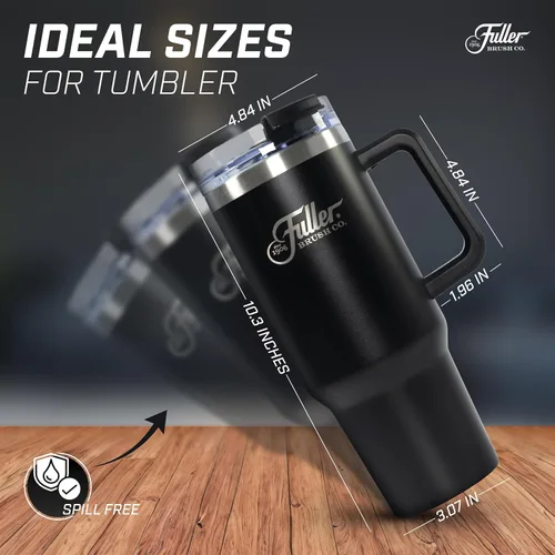 Miniatura 6 de Fuller Brush Vaso de acero inoxidable con asa, 40 onzas, sin bisfenol A, con aislamiento de doble pared, mantiene las bebidas calientes o frías