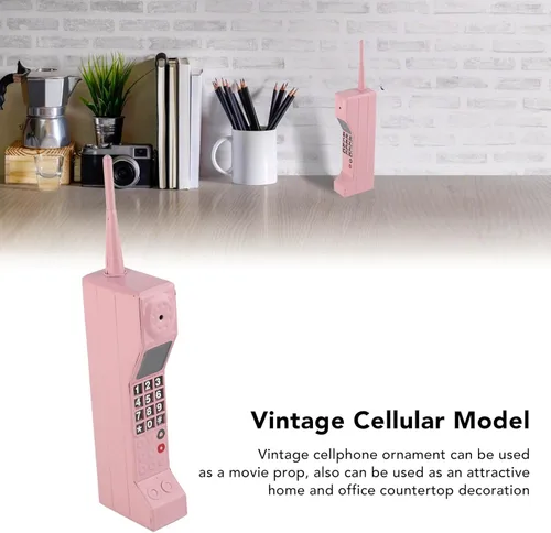 Miniatura 8 de Adorno retro de ladrillo para teléfono celular, modelo retro de teléfono celular, accesorios de fotografía vintage de hierro para escenarios