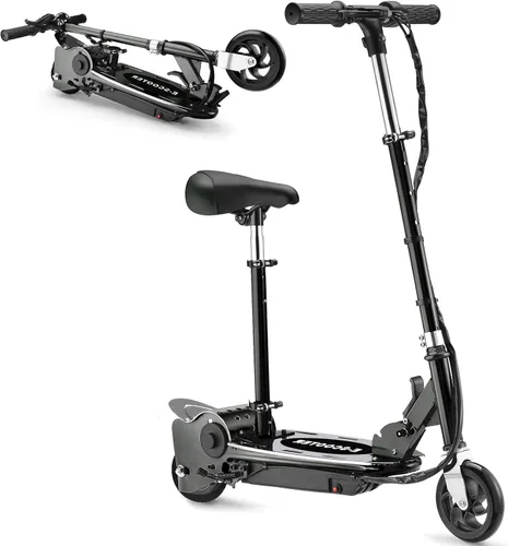Miniatura 11 de Patinete eléctrico con asiento, altura ajustable para niños de 8 a 12 años, hasta 10 mph y carga máxima de 155 libras, asiento extraíble, 2 estilos