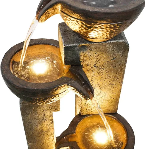 Miniatura 7 de Fuente de agua para jardín, 40 pulgadas, fuente de agua para uso al aire libre en patio, jardín, patio trasero y decoración del hogar Gris1