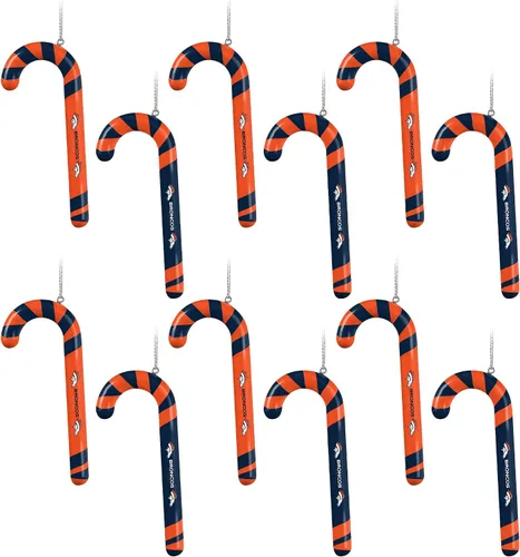 Miniatura 11 de NFL Team Logo 12 Pack Candy Cane Ornament Set