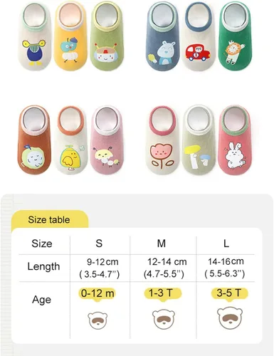 Miniatura 7 de BEHELE Calcetines antideslizantes para bebé, calcetines antideslizantes para niños y niñas, niños recién nacidos, 6 pares