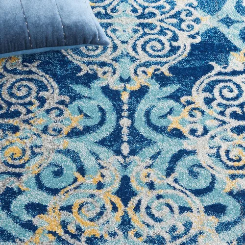 Miniatura 6 de SAFAVIEH Evoke Collection EVK230A - Alfombra de área de 9 x 12 pies, diseño de medallón de damasco, no desprende pelusa y de fácil cuidado, ideal