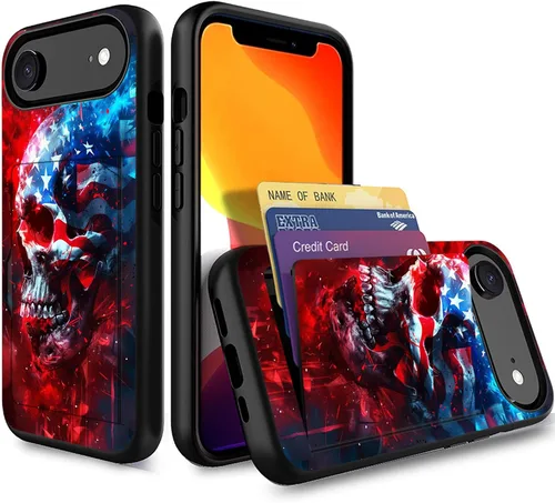 Miniatura 194 de Funda para iPhone Air, funda tipo cartera con ranura para tarjeta oculta, a prueba de golpes, TPU y PC, funda protectora de doble capa para iPhone