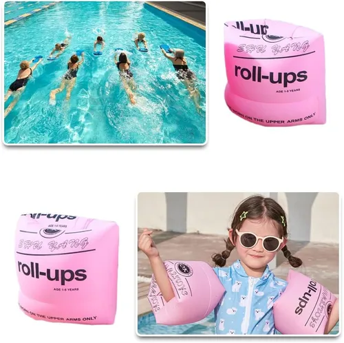 Miniatura 6 de 2 brazaletes inflables de natación, flotadores de brazo de natación gruesos, flotadores de brazo de piscina para niños, bandas de natación