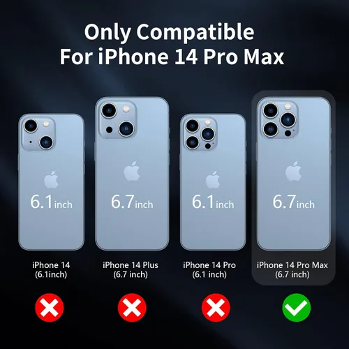 Miniatura 5 de Sansunto Funda para iPhone 14 Pro Max, Protección Completa del Cuerpo Resistente a Prueba de Golpes Grado Militar 3 en 1 Silicona de Goma con PC