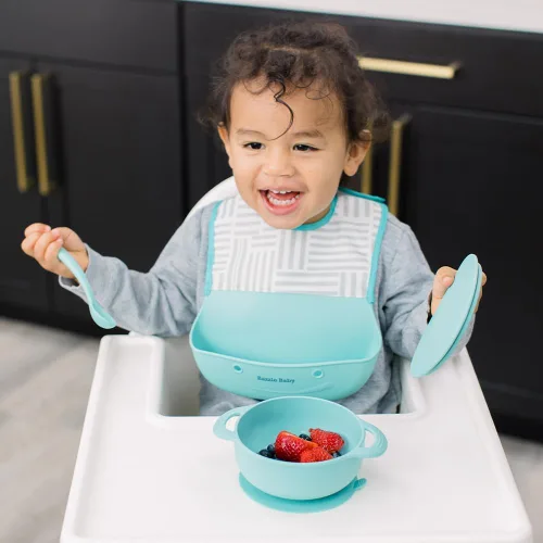 Miniatura 3 de Bazzle Baby Foodie Feeding Set for babies - roll up bib suction plate, bowll