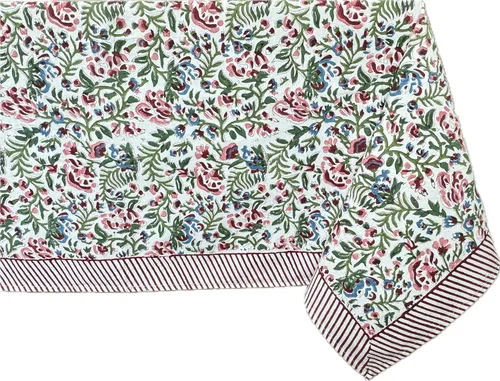 Miniatura 53 de ATOSII Mantel 100% algodón, Amara, floral, hecho a mano, rectangular, de lino, para cocina, comedor, fiestas, bodas, exteriores, picnics, Pascua