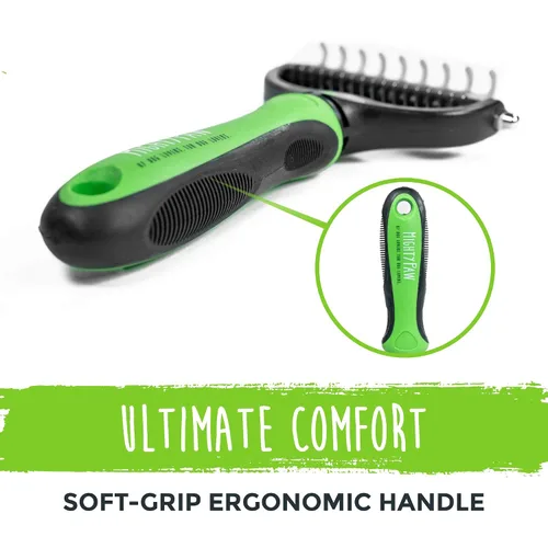 Miniatura 8 de Mighty Paw Cepillo de aseo para perros – Peine de doble cara 2 en 1 – Punta redonda para una máxima penetración del pelaje – Dientes de acero