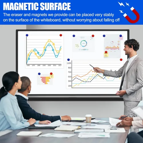 Miniatura 5 de Pizarra blanca magnética móvil de 72 x 48 pulgadas, pizarra blanca rodante sobre ruedas, grande de doble cara de 6 x 4 pies con soporte, pizarra