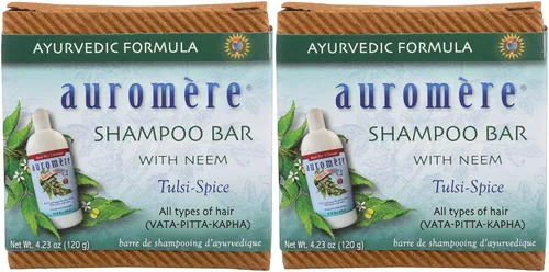 Miniatura 7 de Auromere Barra de champú ayurvédica, ecológica, hecha a mano, vegana, libre de crueldad, natural, sin OMG, todo en una barra para jabón y champú