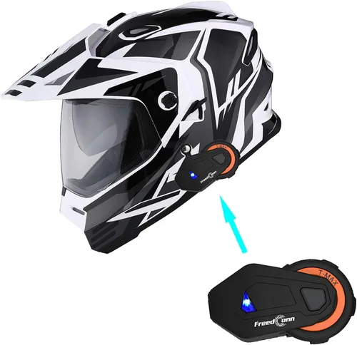 Miniatura 18 de 1Storm Dual Sport Motocross Off Road Casco de cara completa con visera doble: HF802