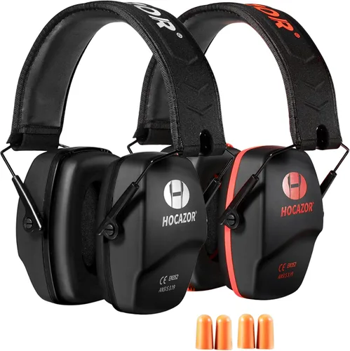 Miniatura 8 de Disparo Protección Oída NRR 26dB Traje para Tiradores Caza Rango Racing Concierto Deportes Eventos Aeropuertos - Negro y Púrpura HO1006