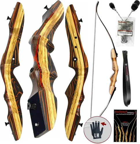 Southwest Archery Tigershark Takedown - Arco recurvo – Versiones estándar y PRO – Arco de caza de 62 pulgadas – zurdo y diestro – Pesos de tracción