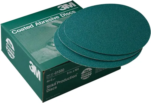 3M Green Corps Stikit 01550 - Discos de producción sin agujero, de 8 pulgadas, grado 40+, para eliminación de recubrimientos, superficies metálicas,