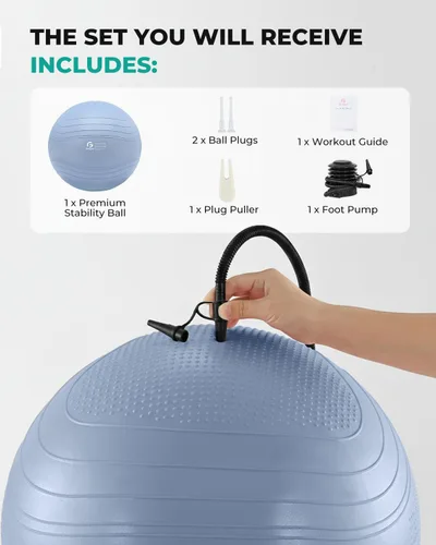 Miniatura 8 de Gruper Pelota de yoga, pelota de ejercicio extra gruesa para entrenamiento y estabilidad durante el embarazo, 4 tamaños, pelota de equilibrio
