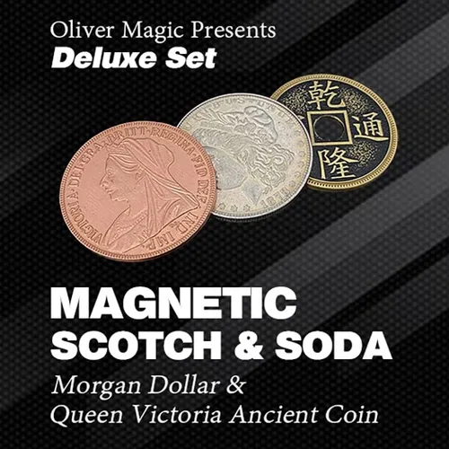 Miniatura 2 de SUMAG Magnético Scotch and Soda (Morgan Dollar and Queen Victoria Ancient Coin) Monedas Trucos de magia para magos Primer plano Ilusiones Trucos