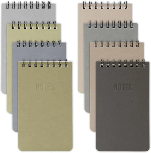 ZICOTO Cuadernos de bolsillo estéticos, juego de 8 - Pequeños cuadernos en espiral de 3x5 con páginas rayadas para mujeres u hombres - Los pequeños