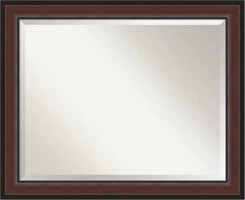 Miniatura 14 de Amanti Art Espejo de baño marrón para sobre el fregadero, espejo rectangular de tocador rectangular de nogal Harvard de 25 x 21 pulgadas, marco