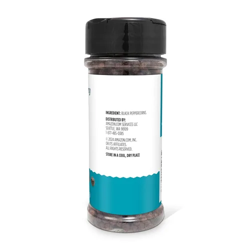 Miniatura 4 de Amazon Grocery, granos enteros de pimienta negra Tellicherry, 3.5 oz (anteriormente Happy Belly, el empaque puede variar)